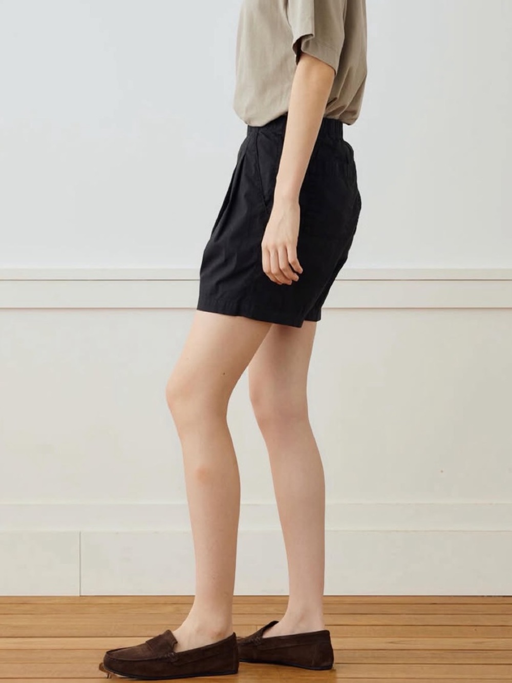 James Perse Black Elastic waste shorts